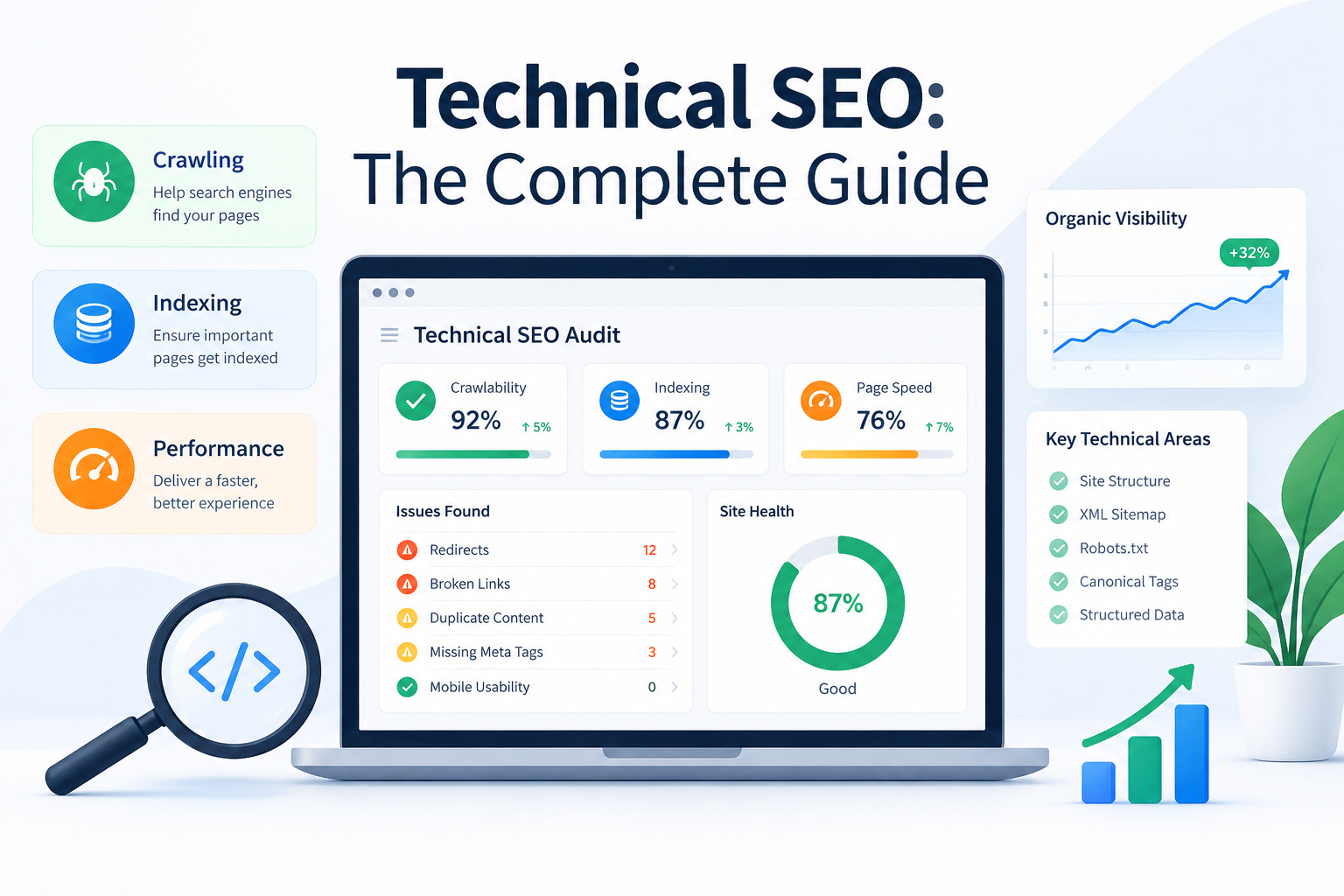 Technical SEO audit framework for crawling, indexing and performance